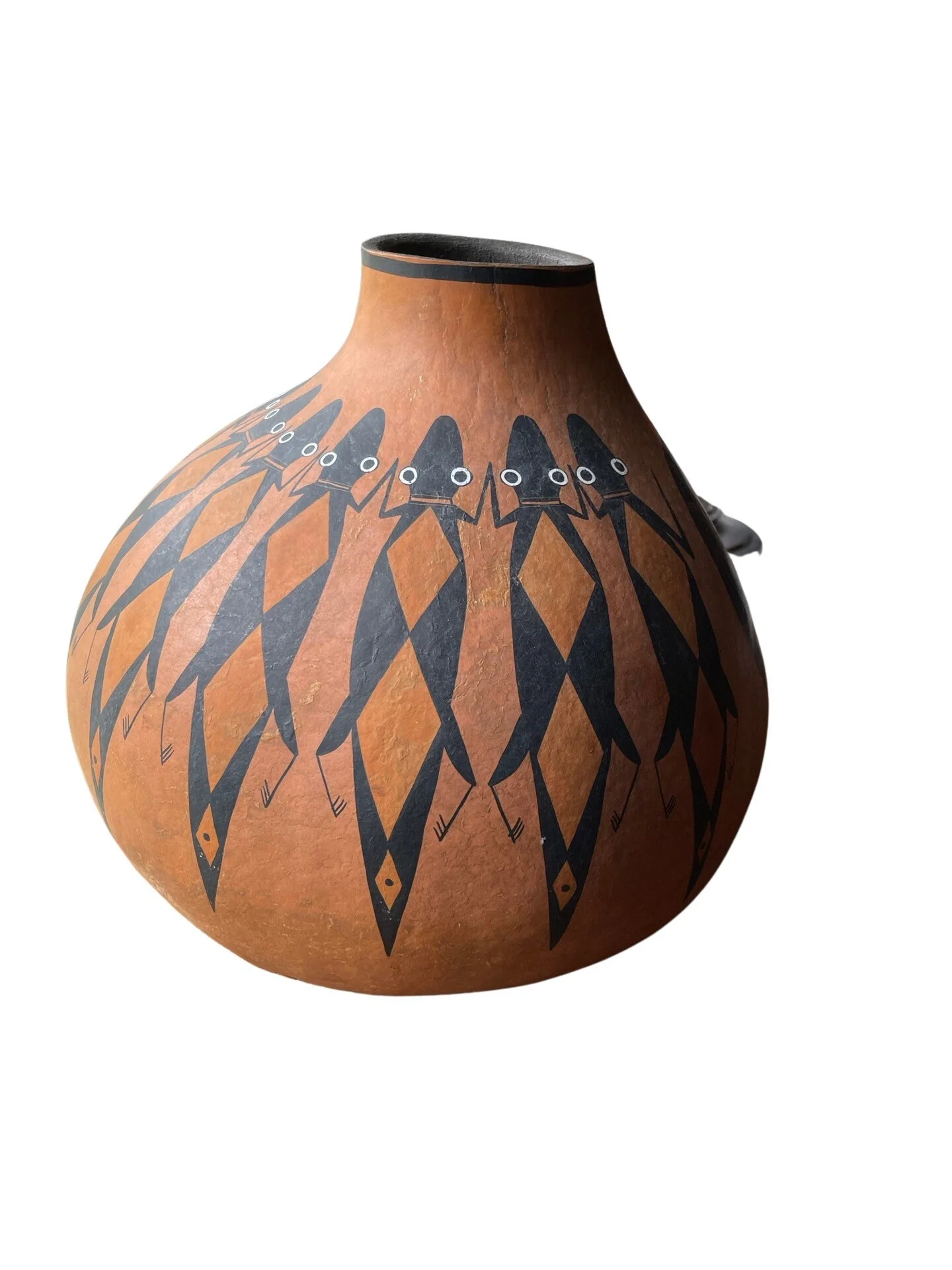 Vintage Mimbres Design Painted Gourd Southwestern Art Albuquerque Nm Pueblos by Robert Rivera - Image 7
