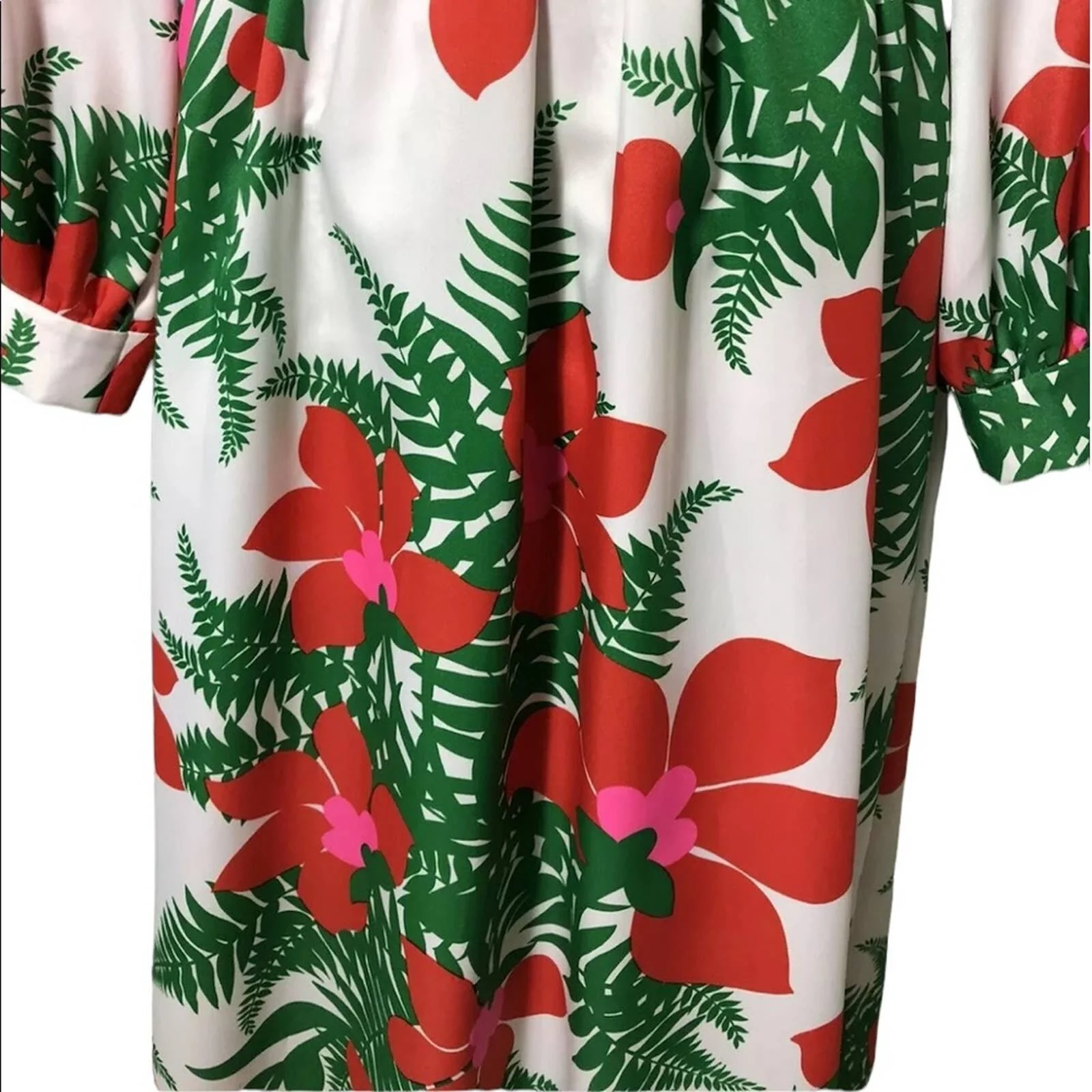 Vintage Mod Dress Tropical 60s Handmade Floral Dress Party Cocktail Sm Med - Image 4