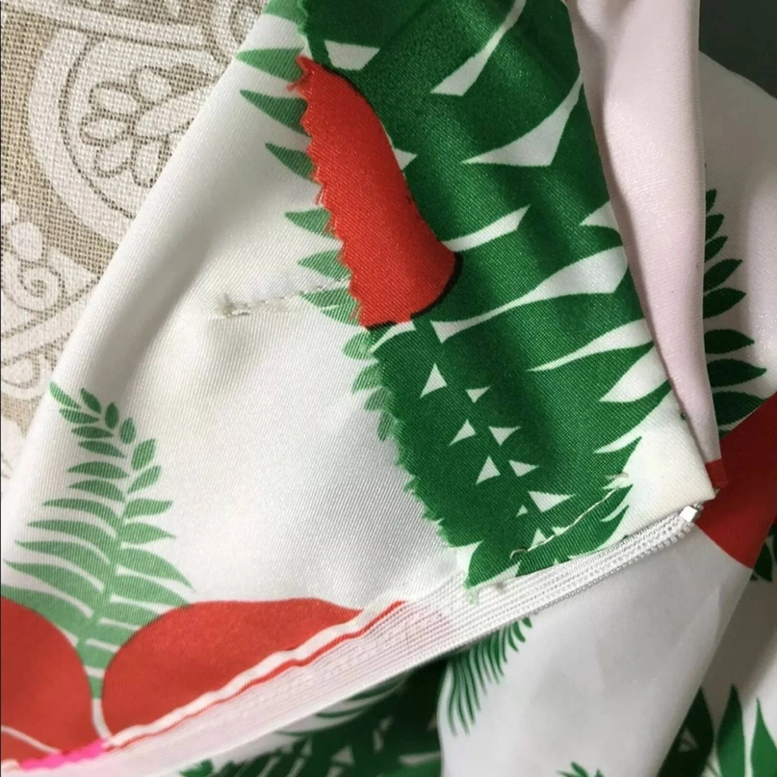 Vintage Mod Dress Tropical 60s Handmade Floral Dress Party Cocktail Sm Med - Image 5