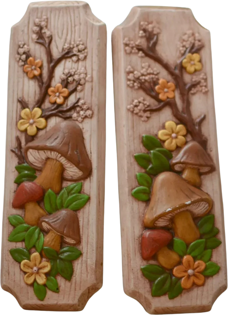 Vintage Mushroom Ceramic Wall Frames Fall Floral Forage