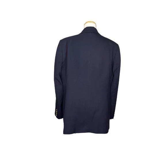 Vintage Nautical Blazer Woolmark Union Navy 14 Anchor Button Made In Usa by Talbots - Image 2