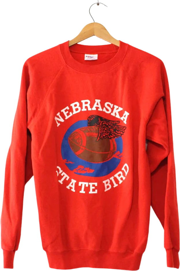 Vintage Nebraska State Bird Football Sweatshirt Large by Hanes