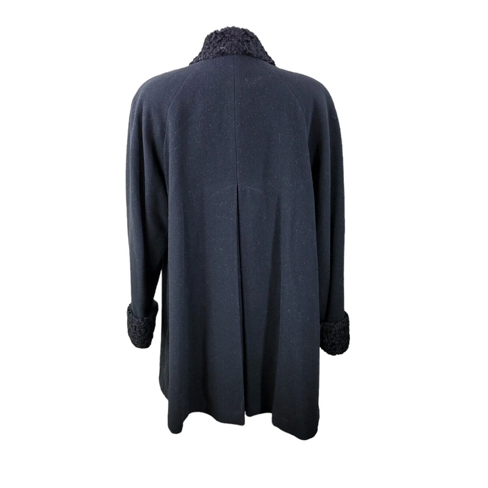 Vintage Neiman Marcus Size 12 Wool Coat Jacket Open Front Winter Professional Black by Neiman Marcus - Image 5