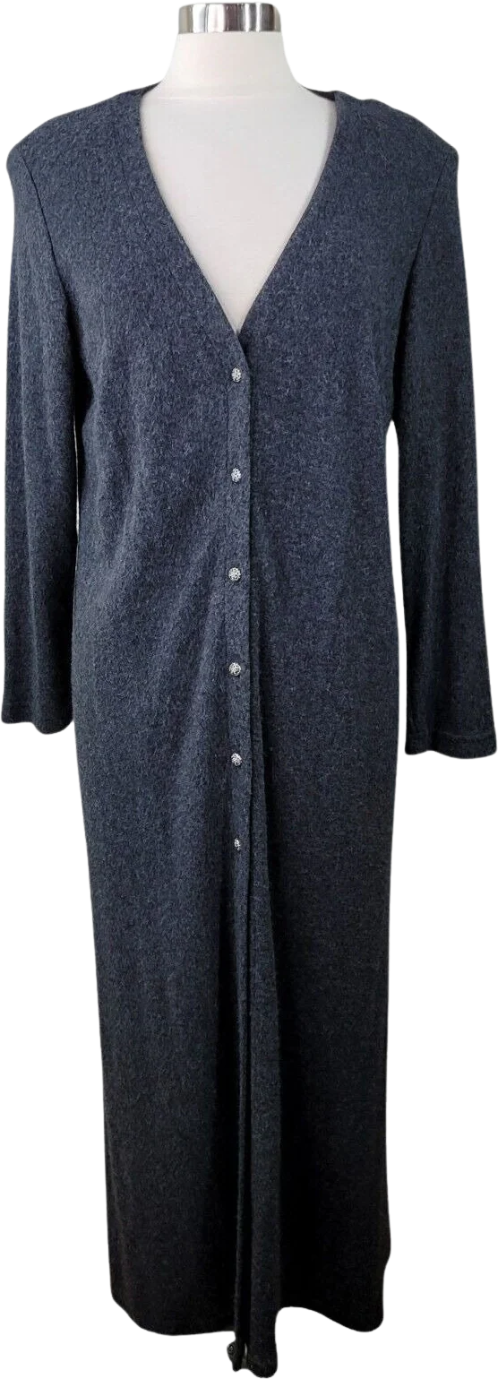 Vintage New Cardigan Sweater Dress Size 14 Button Up Dark Academia Soft Cozy by Ouida