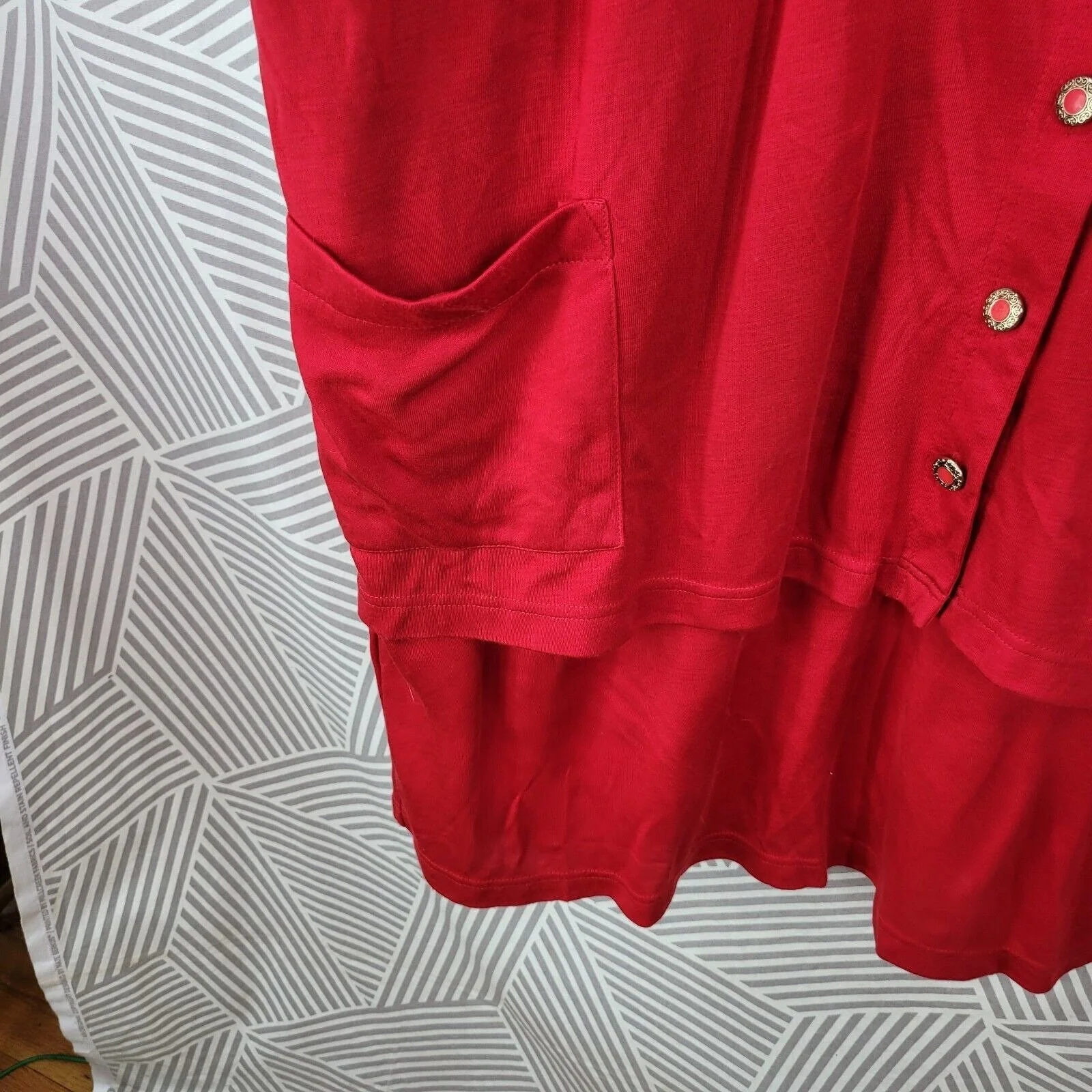 Vintage New Dress Plus Size 26/28w 4x Career Sheath Red Black - Image 5