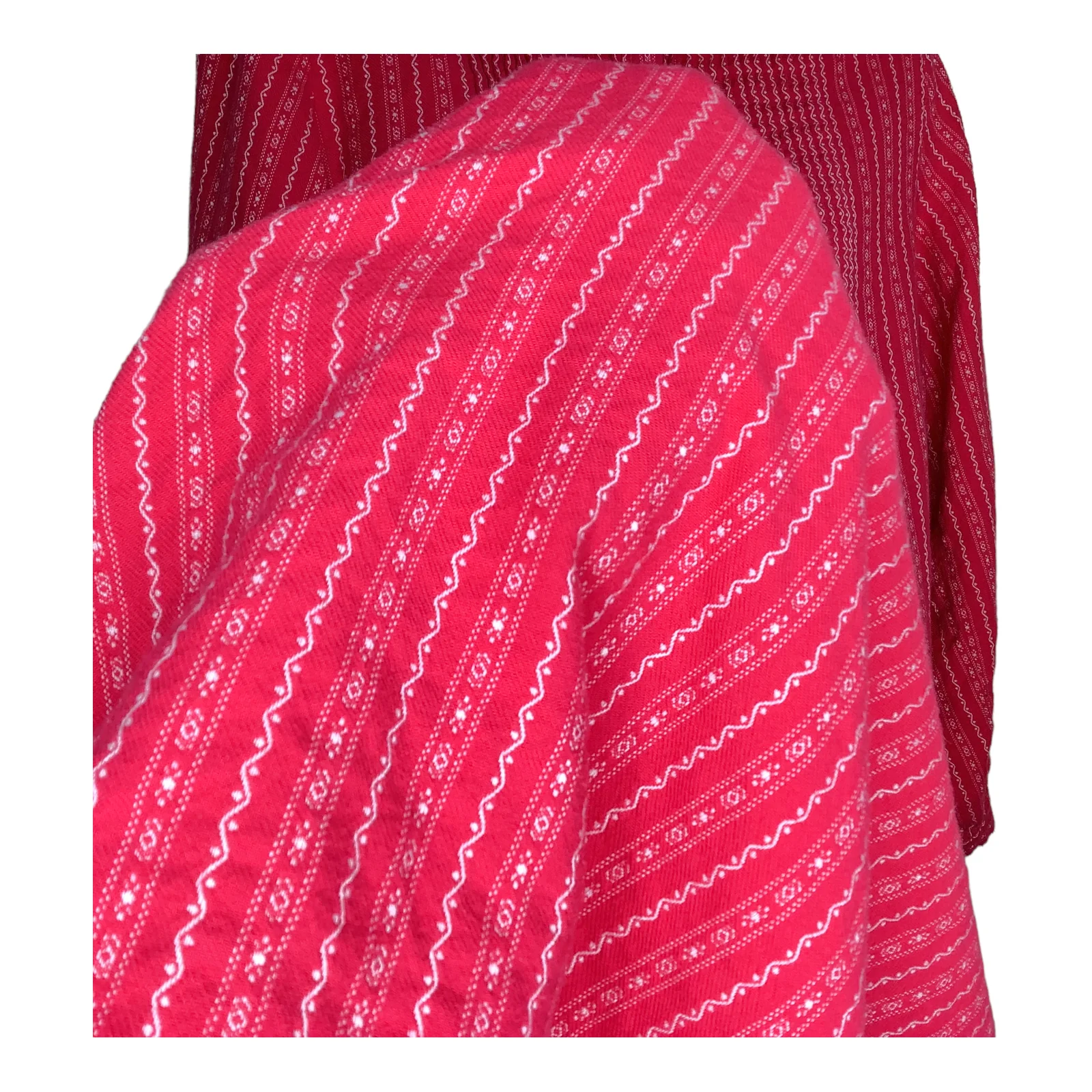 Vintage Nightgown Small Dobby Pintuck Floral Red Flannel Long Sleeve S by L.L. Bean - Image 6
