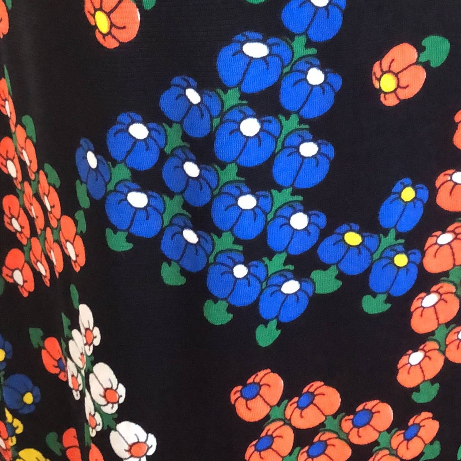 Vintage Novelty Floral Print High Neck Maxi Dress - Image 5