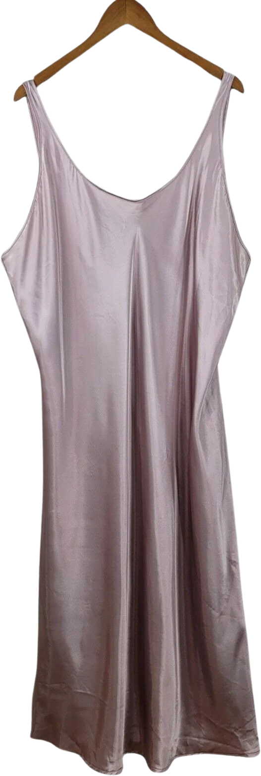 Vintage Nylon Sissy Retro Nightgown Plus Size 3x Lingerie Dress Lace Satin Pink by Linda Karen