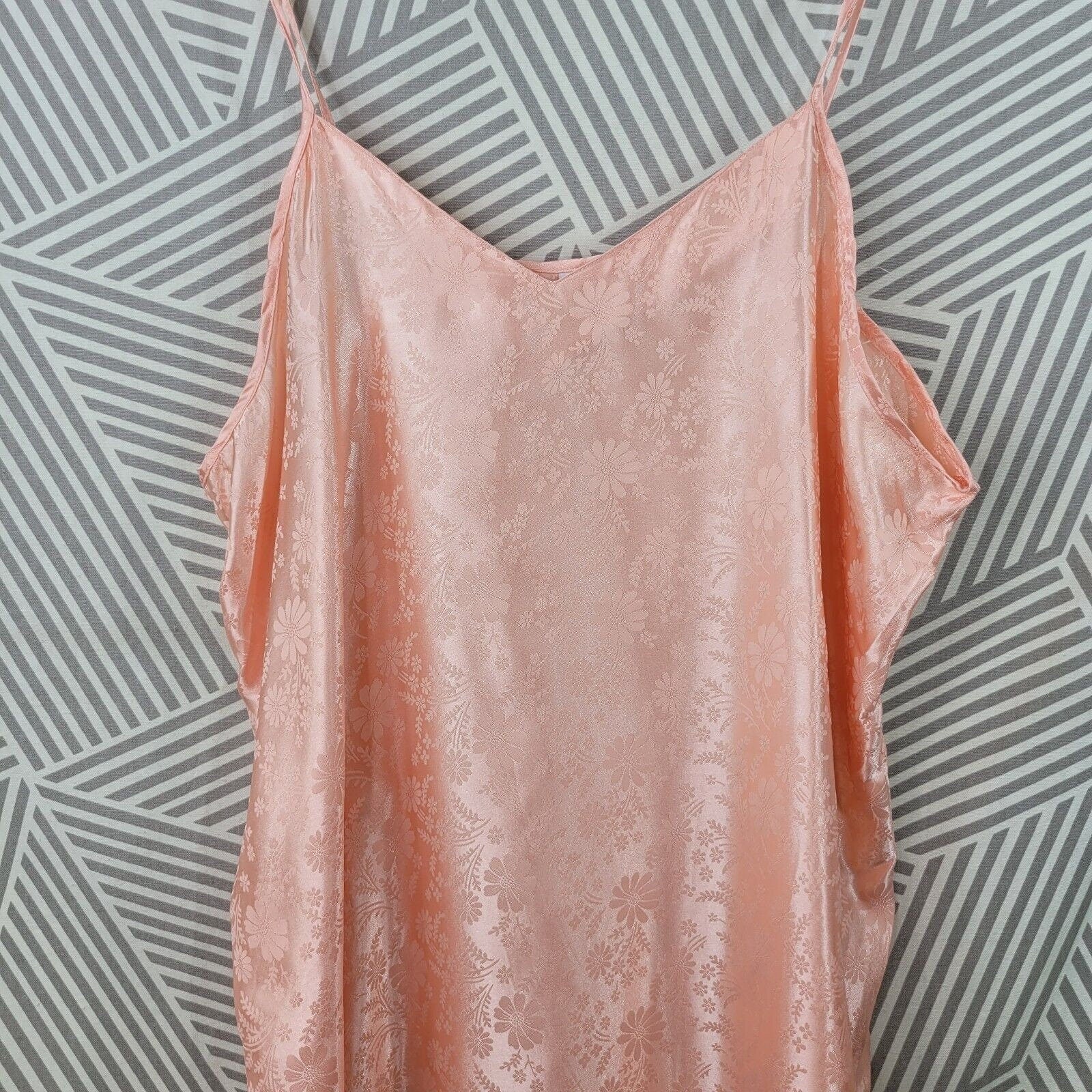 Vintage Nylon Sissy Retro Nightgown Plus Size 3x Lingerie Dress Lace Satin Pink - Image 5
