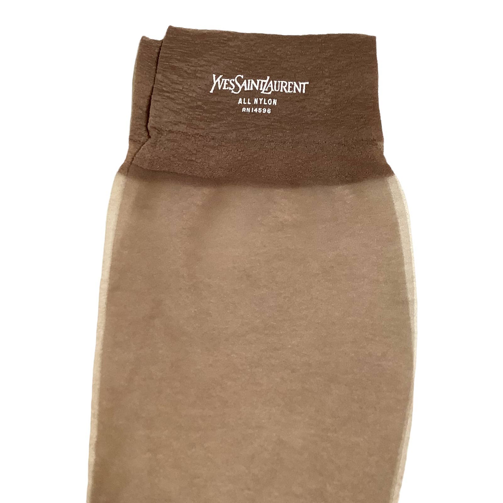 Vintage Nylon Stockings Brown 2 Pair Thigh High Sheer by Yves Saint Laurent - Image 3