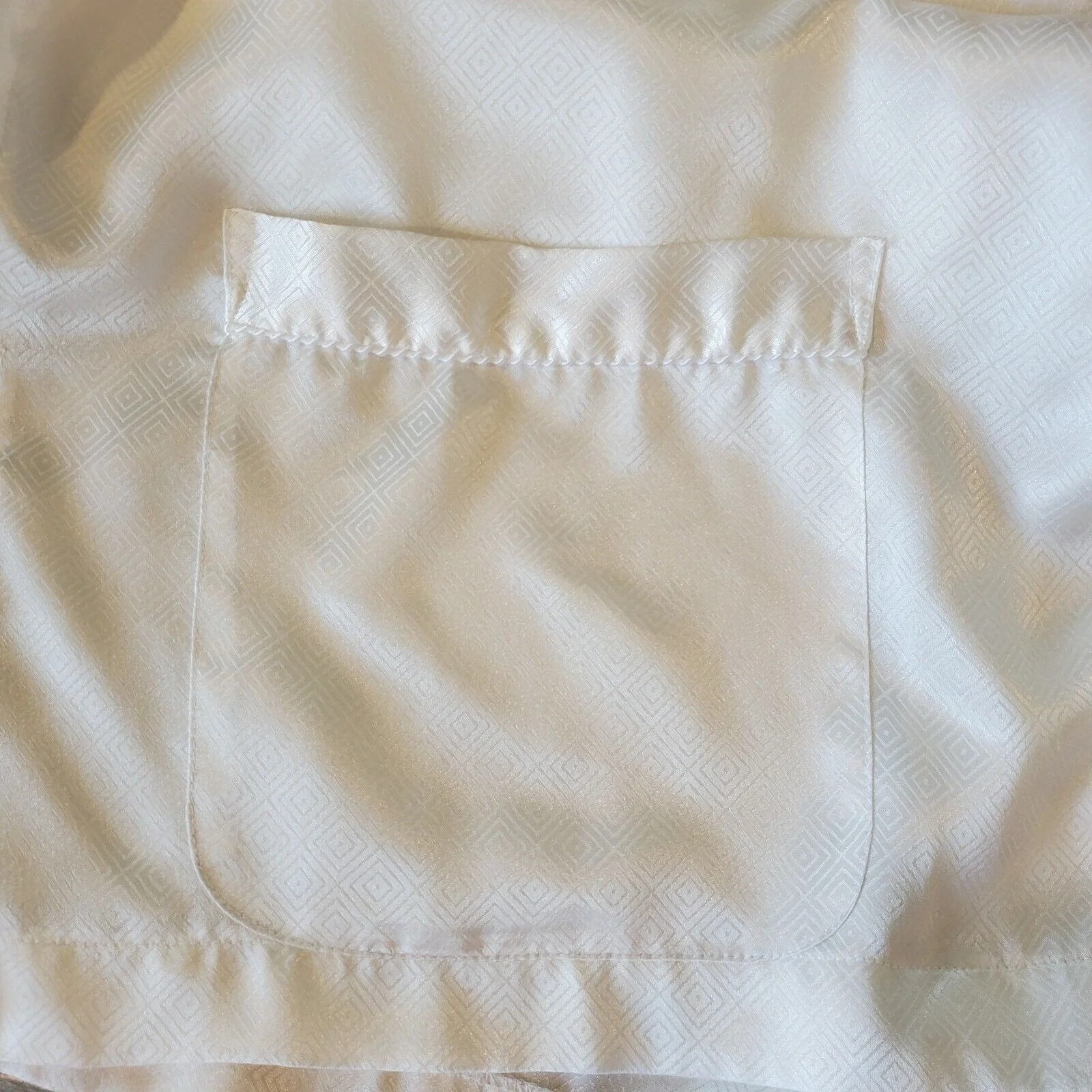 Vintage Off White Satin Blouse Button Up Longsleeve L/xl Flaw by Christian Dior - Image 9