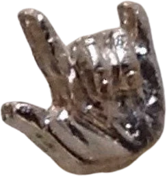 Vintage Oldstock I Love You In Sign Language Silver Tone Clutch Lapel Pin