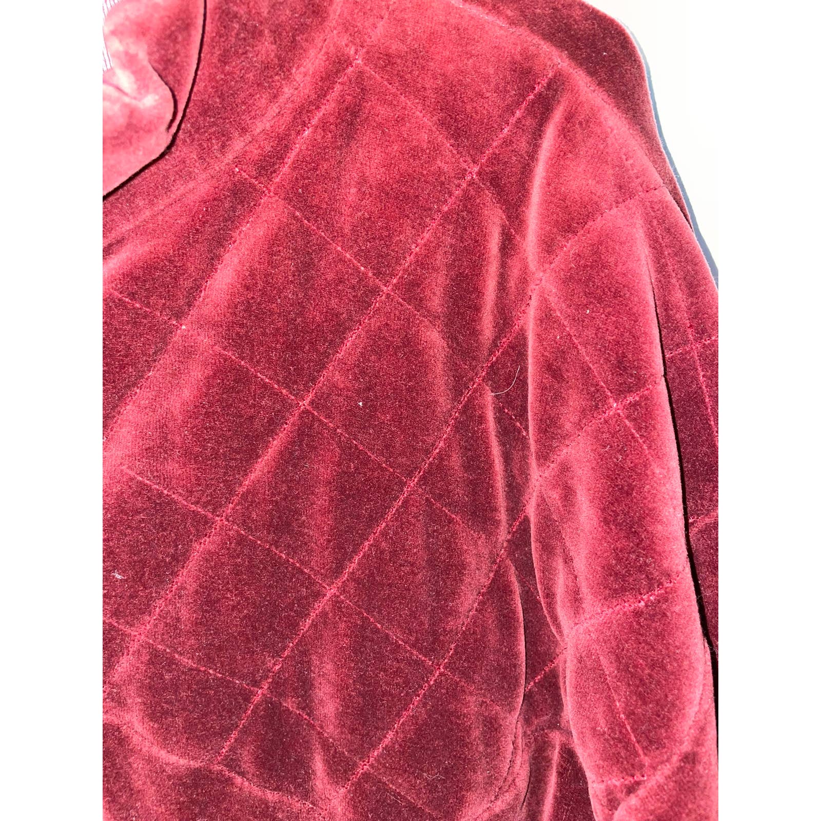 Vintage Oleg Cassini Velour Track Jacket Burgundy Sz M Euc by Oleg Cassini - Image 2
