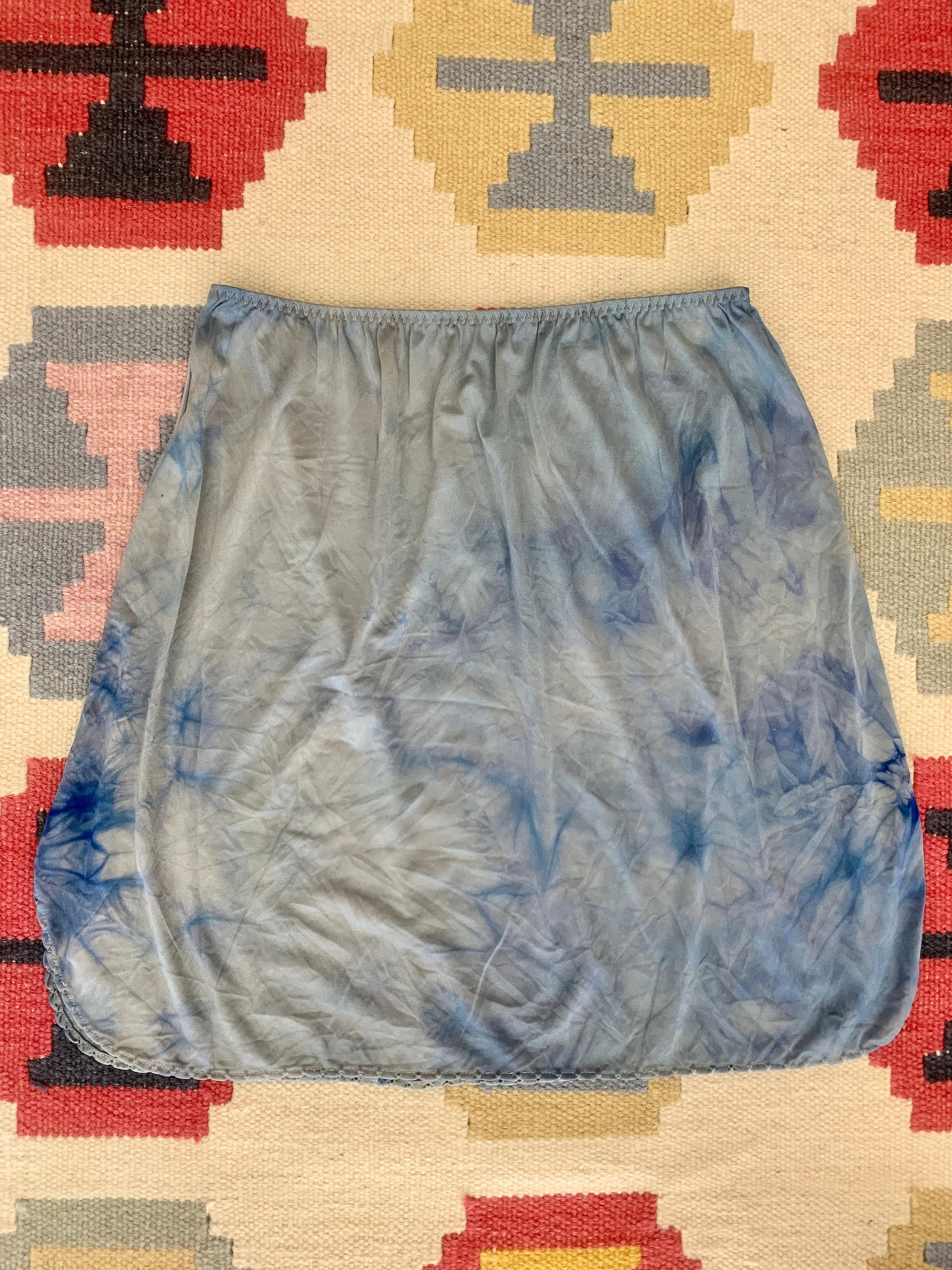 Vintage Ooak Hand Dyed Upcycled Short Skirt Slip Sz L / Xl by Vanity Fair - Image 2