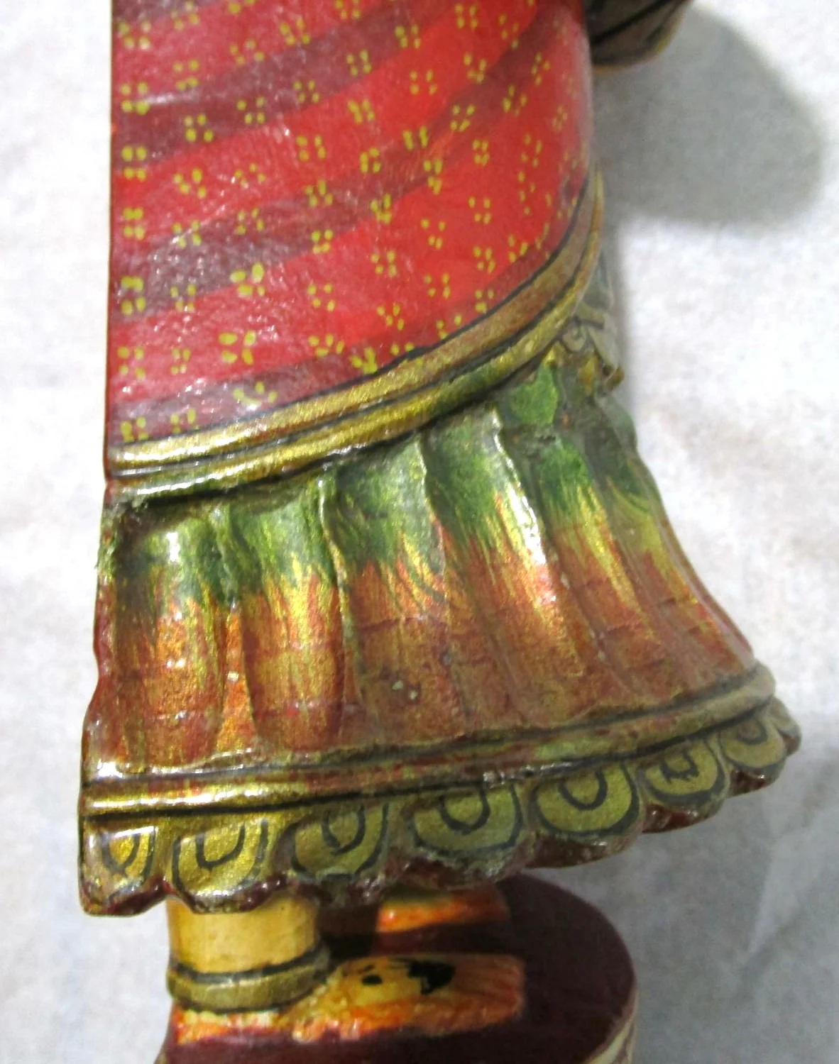 Vintage Painted Carved Wood Musician Traditional Dress - Image 16
