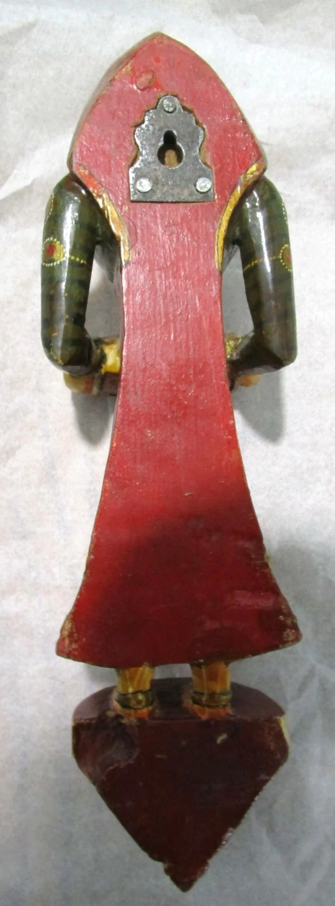 Vintage Painted Carved Wood Musician Traditional Dress - Image 5