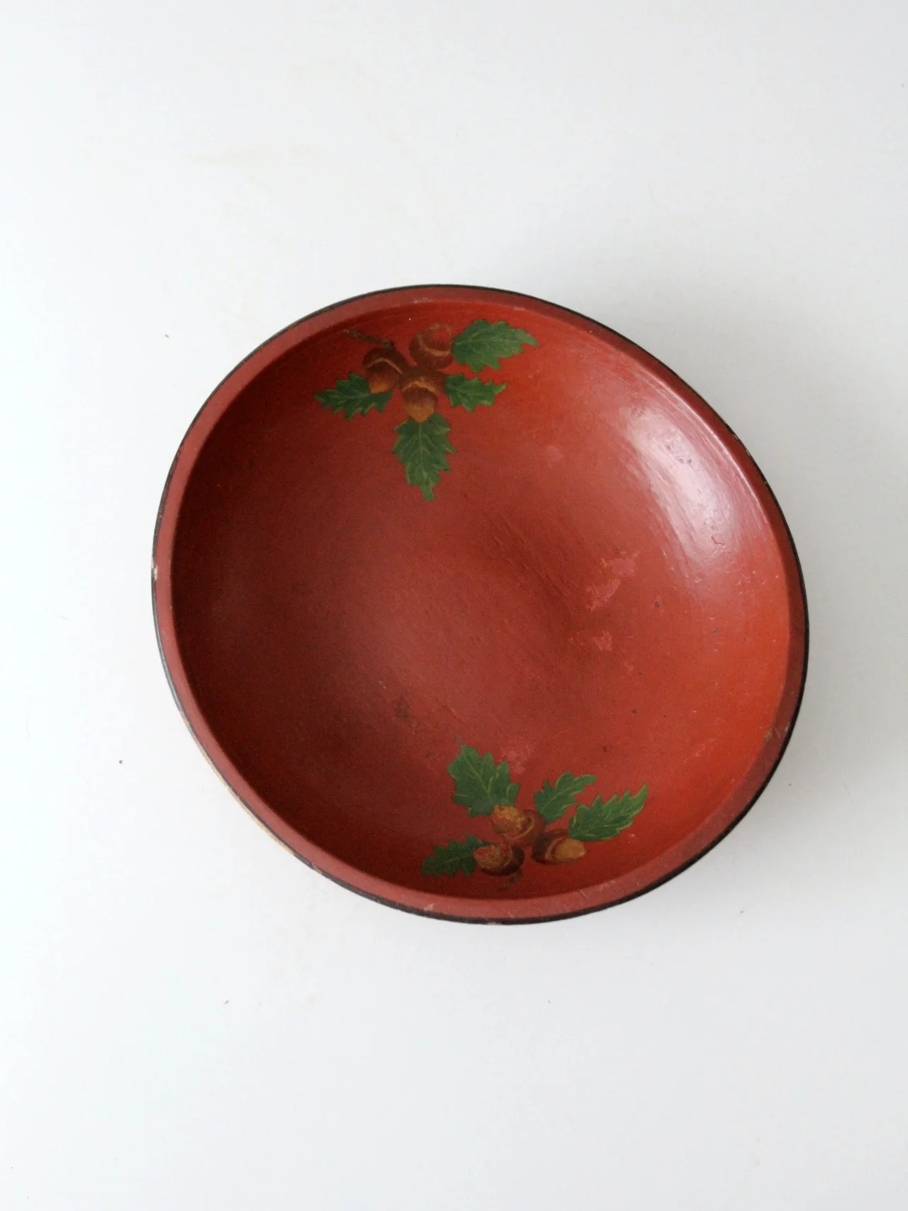 Vintage Painted Wooden Bowl - Image 3