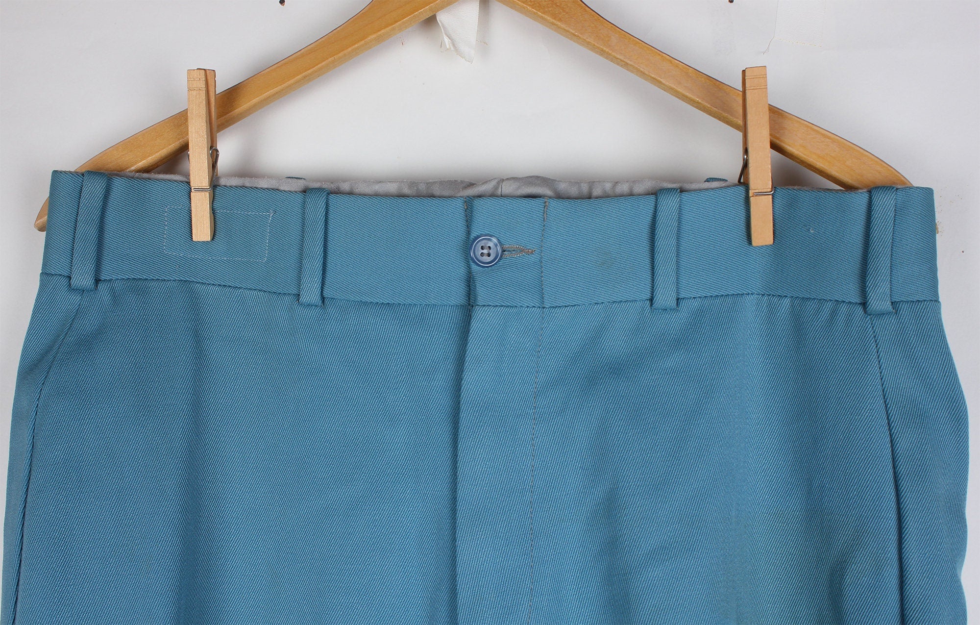 Vintage Pale Blue Men's Dress Pants Costume Pants Heavy Material by Stage Door Costumes - Image 4