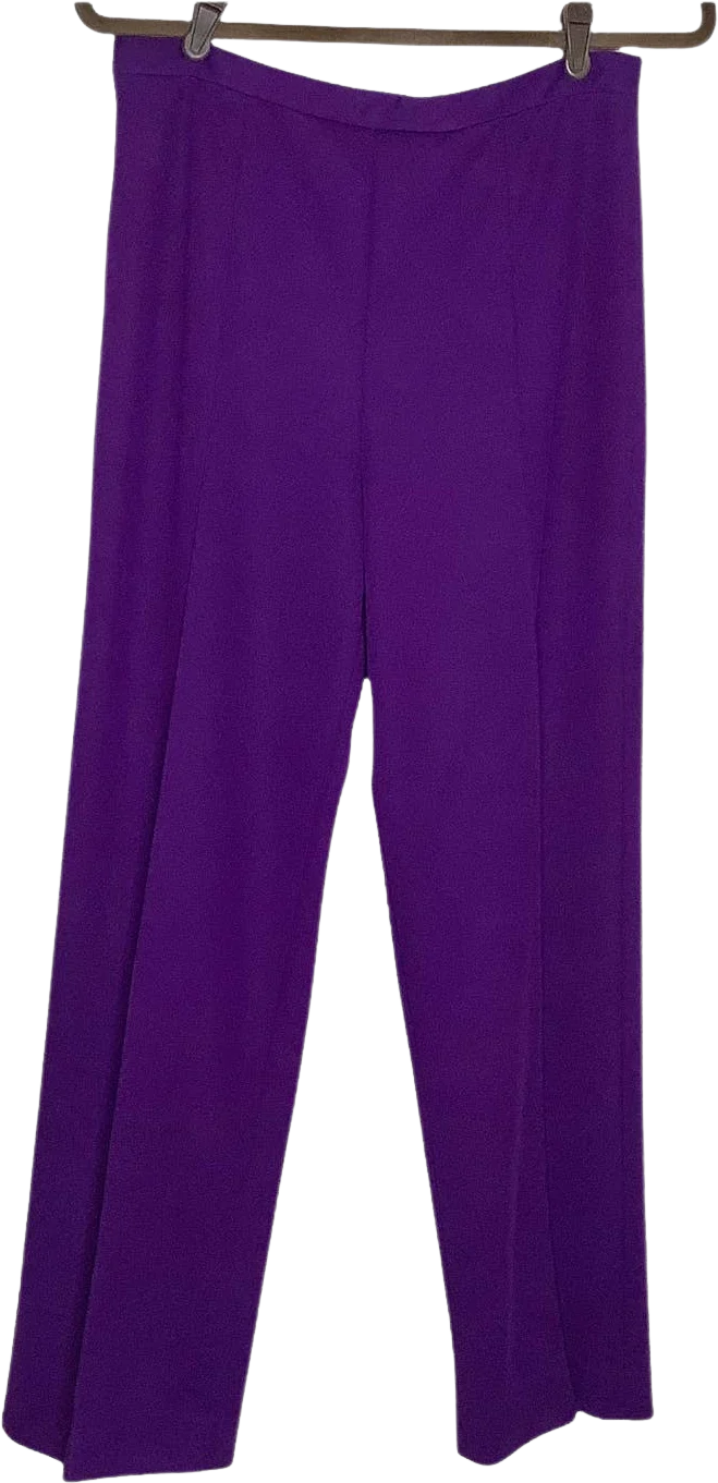 Vintage Pants 70s Leisure Polyester Knit Elastic Waist Purple Pleat by Vera Neumann