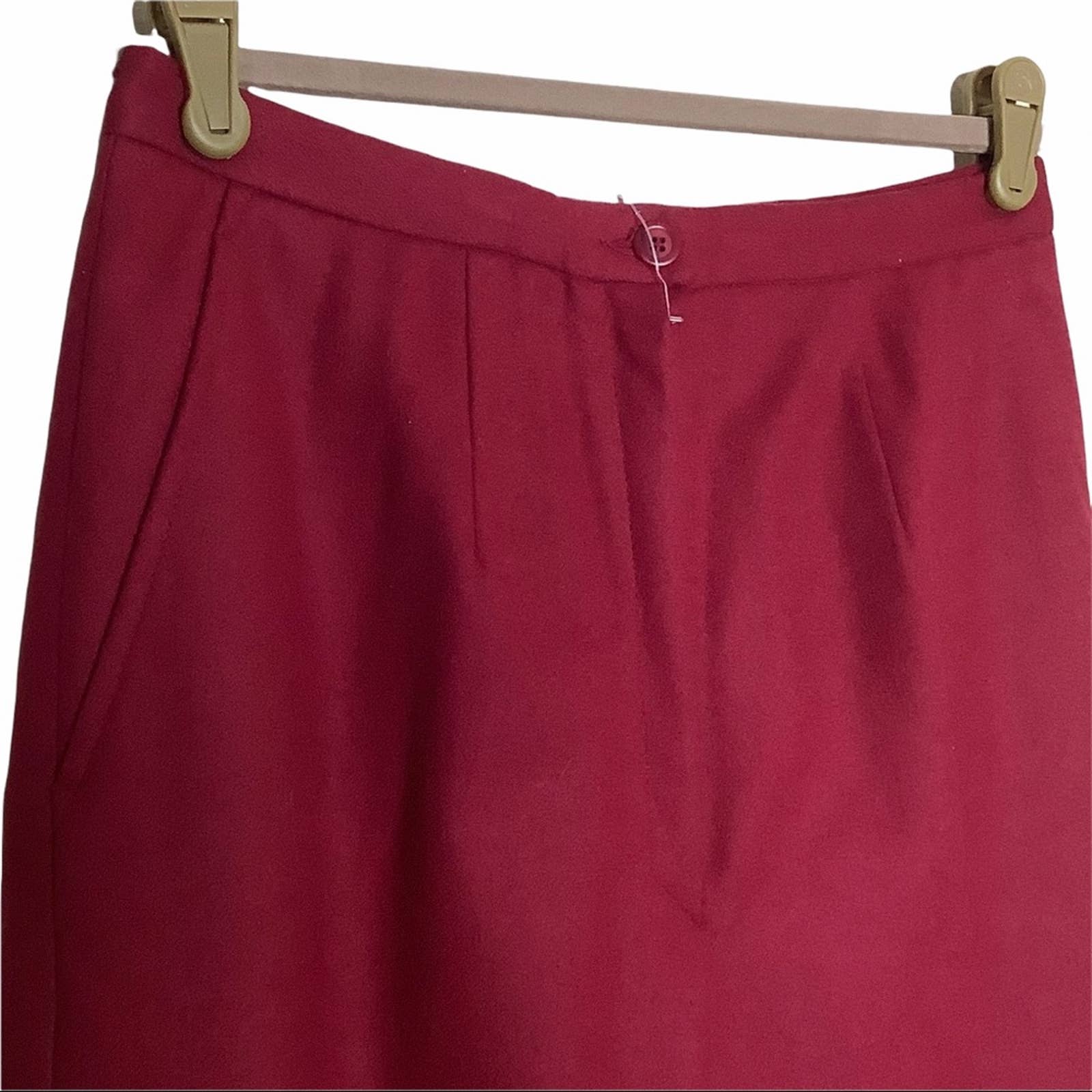 Vintage Pants 70s Red Wool High Waisted Pockets Pleated Front Academia by Pendleton - Image 5