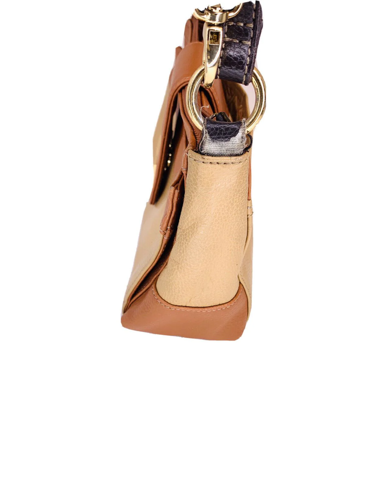 Vintage Pebbled Leather Shoulder Bag Credit Card Organizer Walnut Tan by Tignanello - Image 10