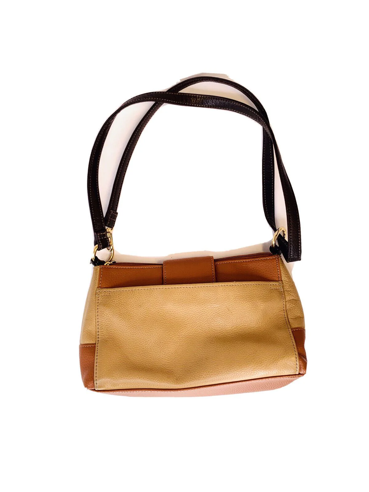 Vintage Pebbled Leather Shoulder Bag Credit Card Organizer Walnut Tan by Tignanello - Image 2