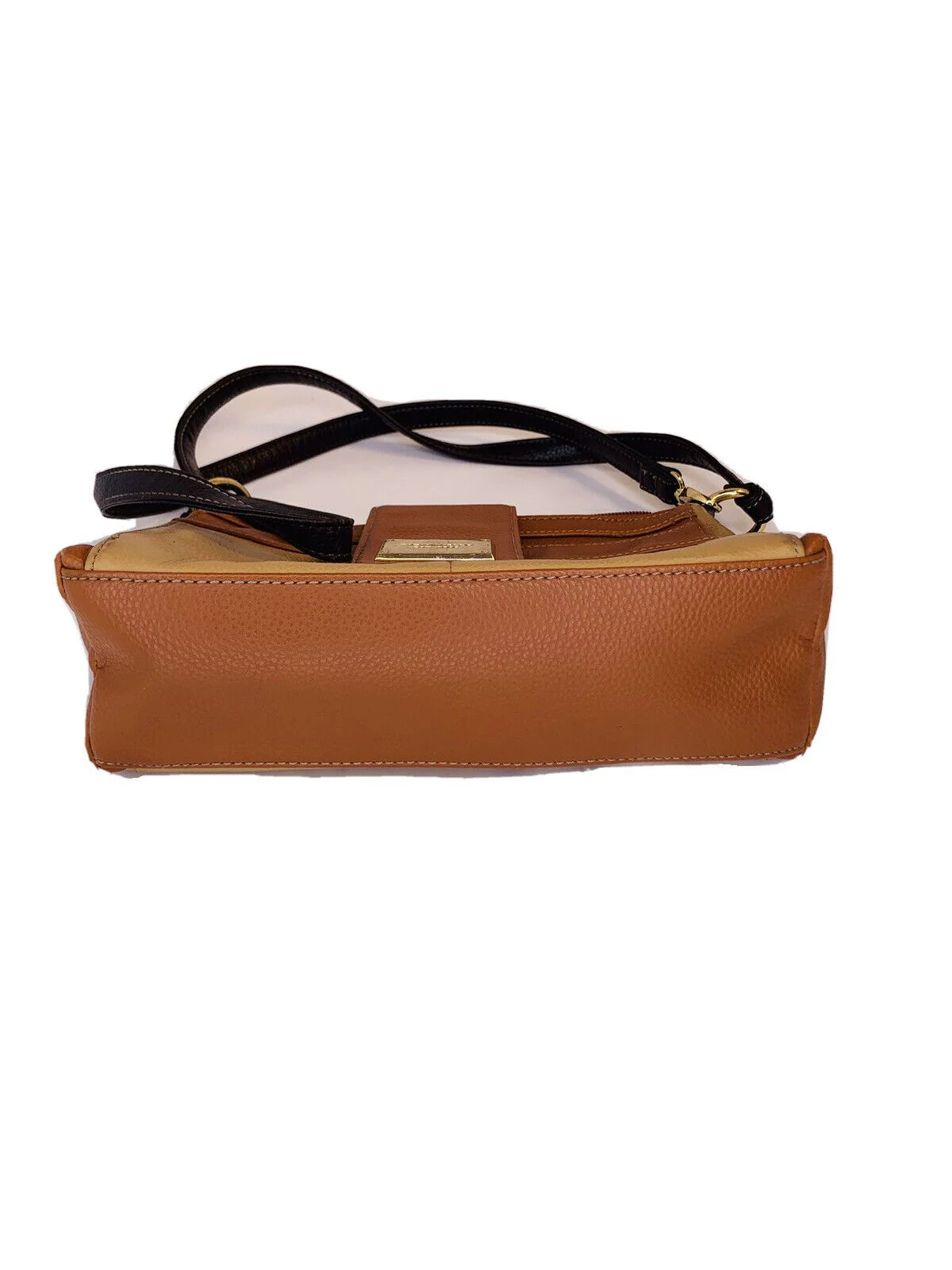 Vintage Pebbled Leather Shoulder Bag Credit Card Organizer Walnut Tan by Tignanello - Image 4