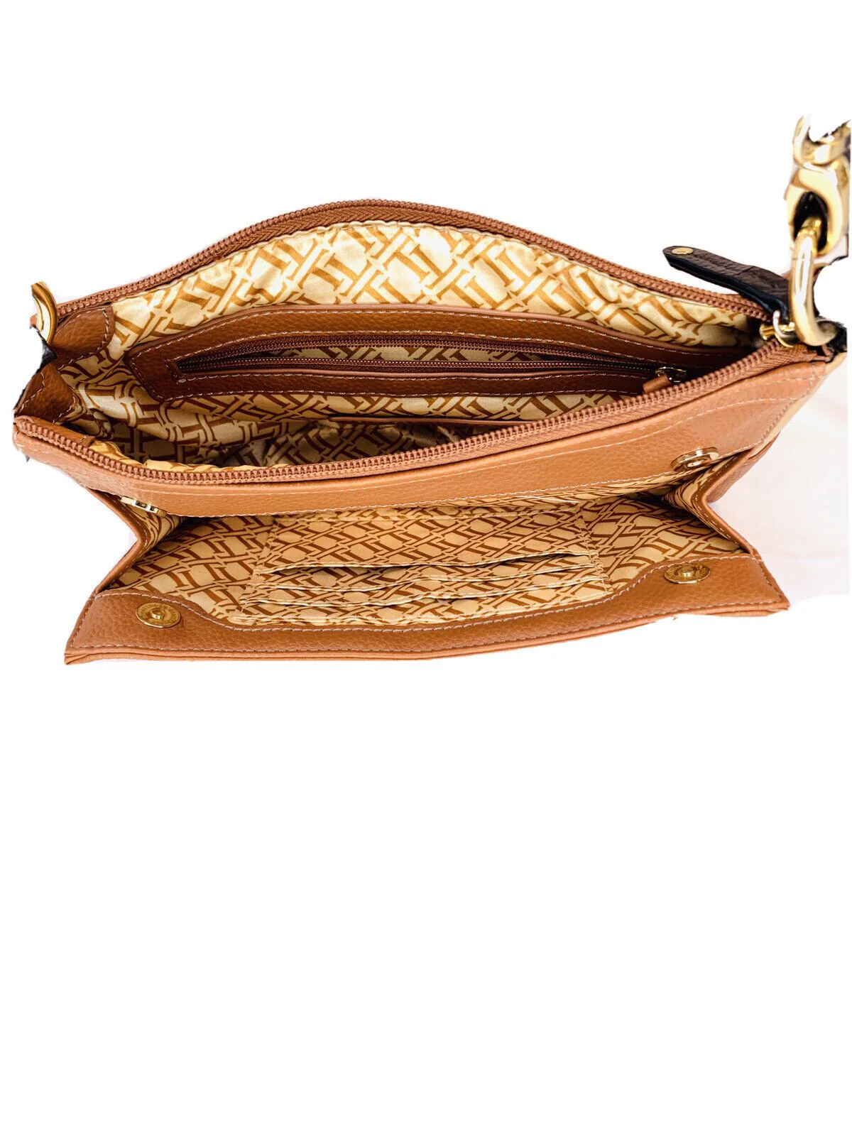 Vintage Pebbled Leather Shoulder Bag Credit Card Organizer Walnut Tan by Tignanello - Image 8