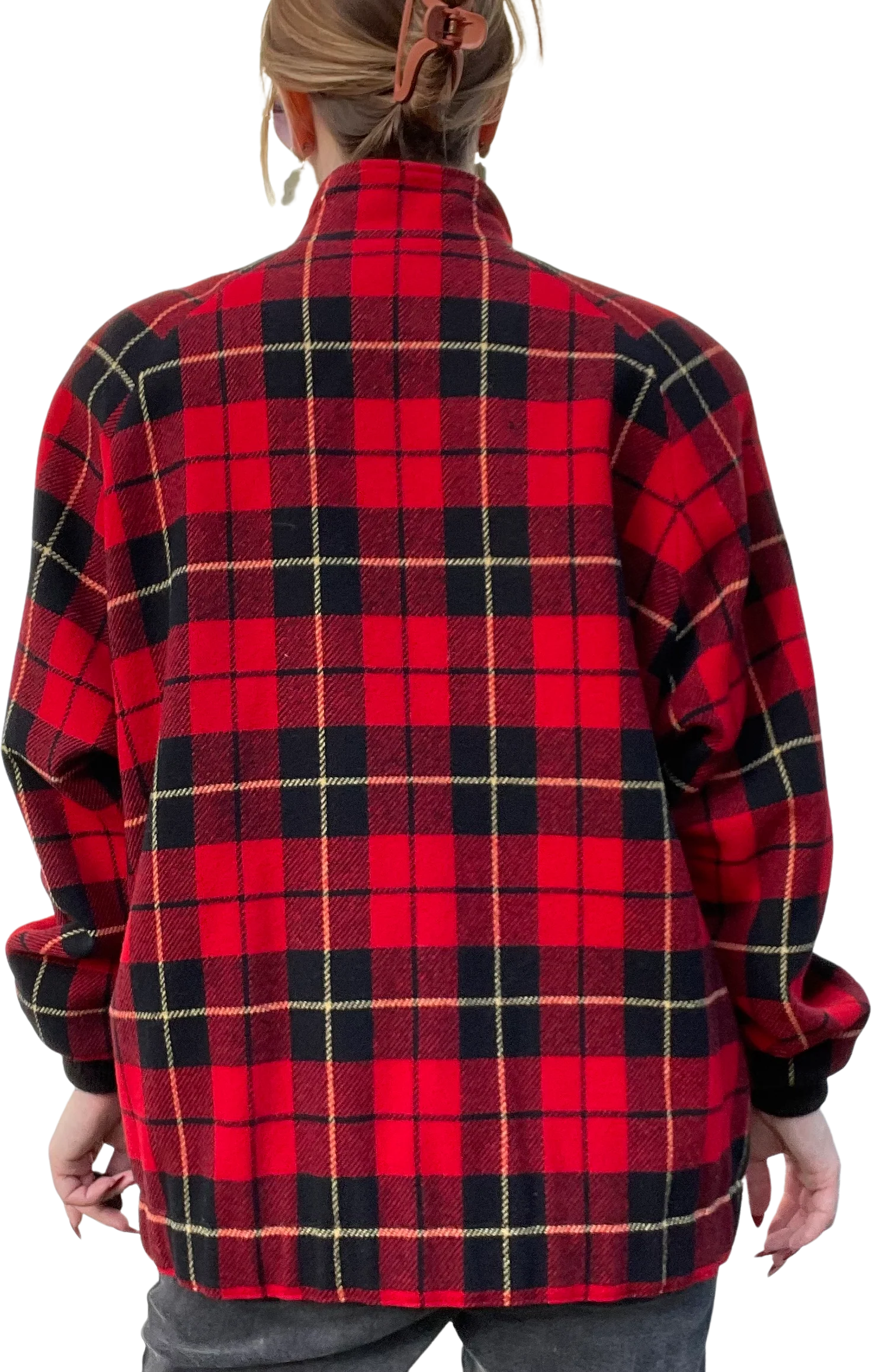 Vintage Pendleton Red Plaid Wool Zip Up Jacket By Pendleton - Image 2