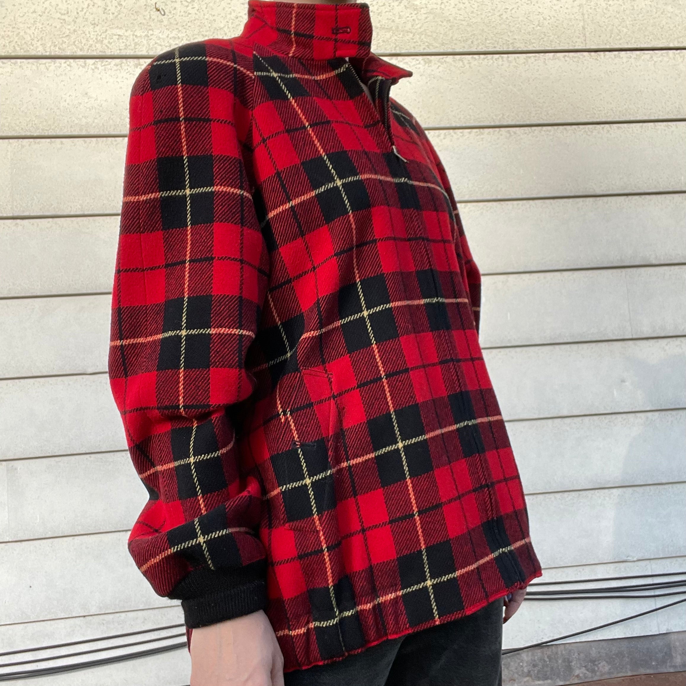 Vintage Pendleton Red Plaid Wool Zip Up Jacket By Pendleton - Image 3