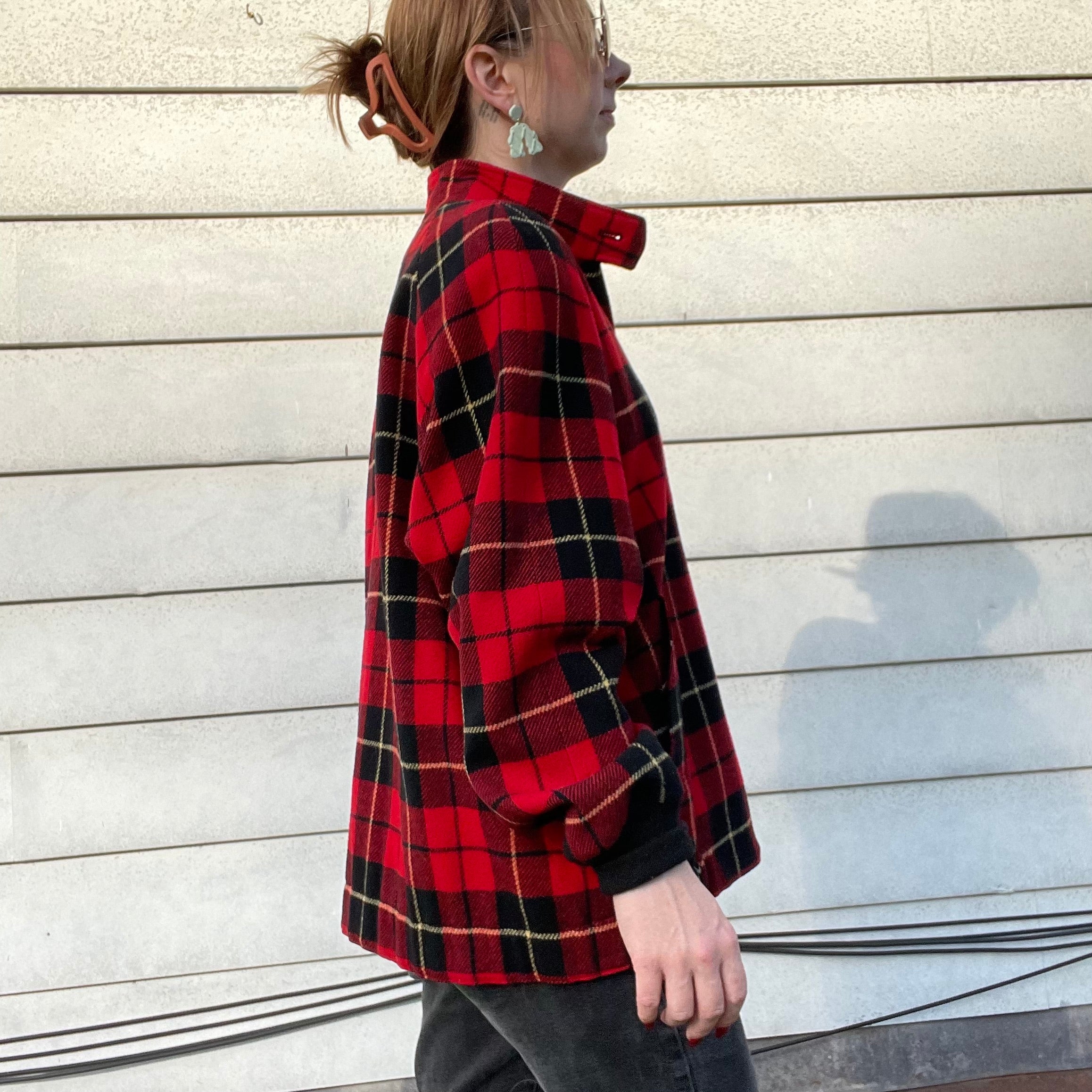 Vintage Pendleton Red Plaid Wool Zip Up Jacket By Pendleton - Image 5