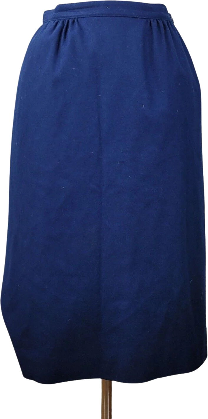 Vintage Pendleton Skirt Size 10 Petite Wool Midi Pleated Navy Blue School Girl by Pendleton
