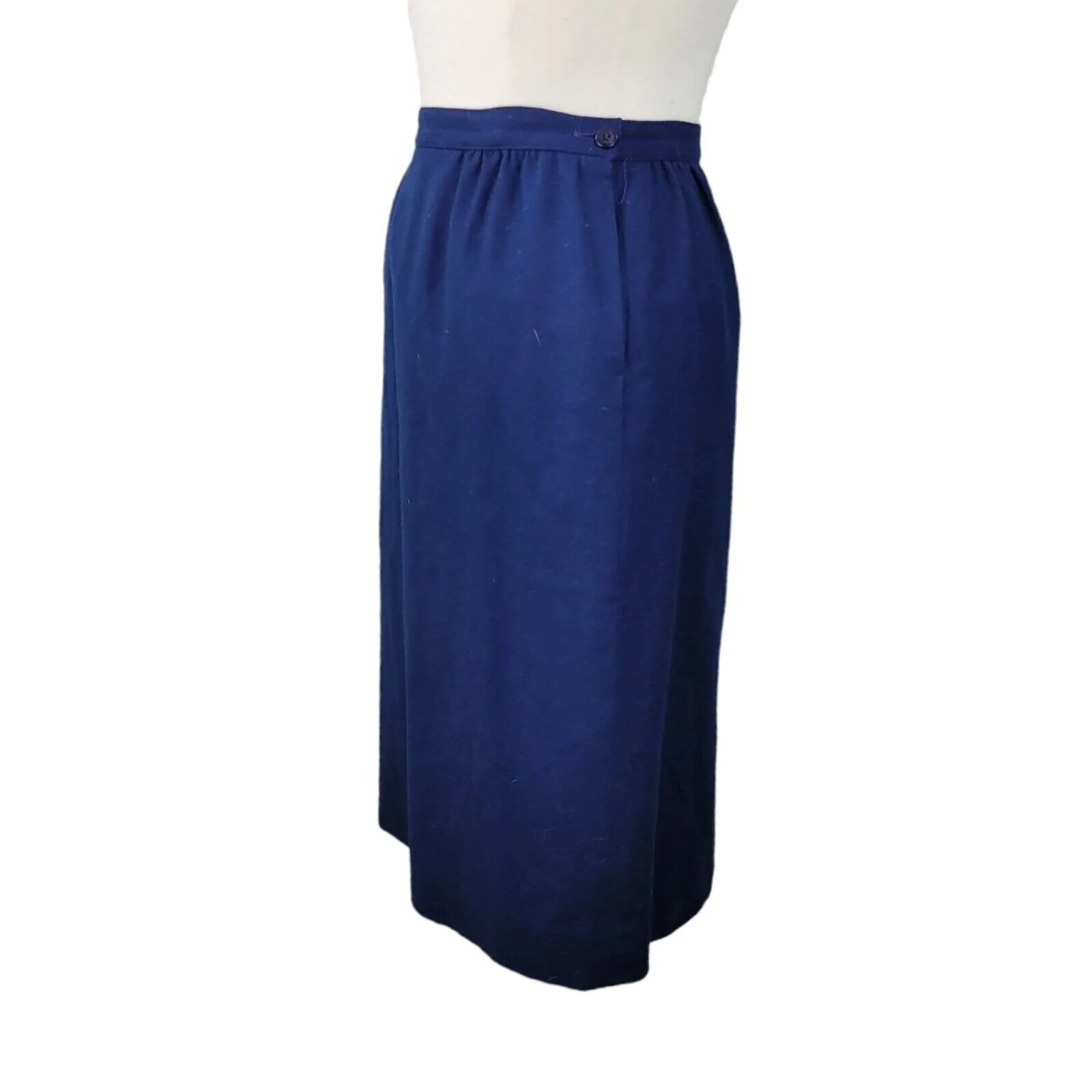 Vintage Pendleton Skirt Size 10 Petite Wool Midi Pleated Navy Blue School Girl by Pendleton - Image 3