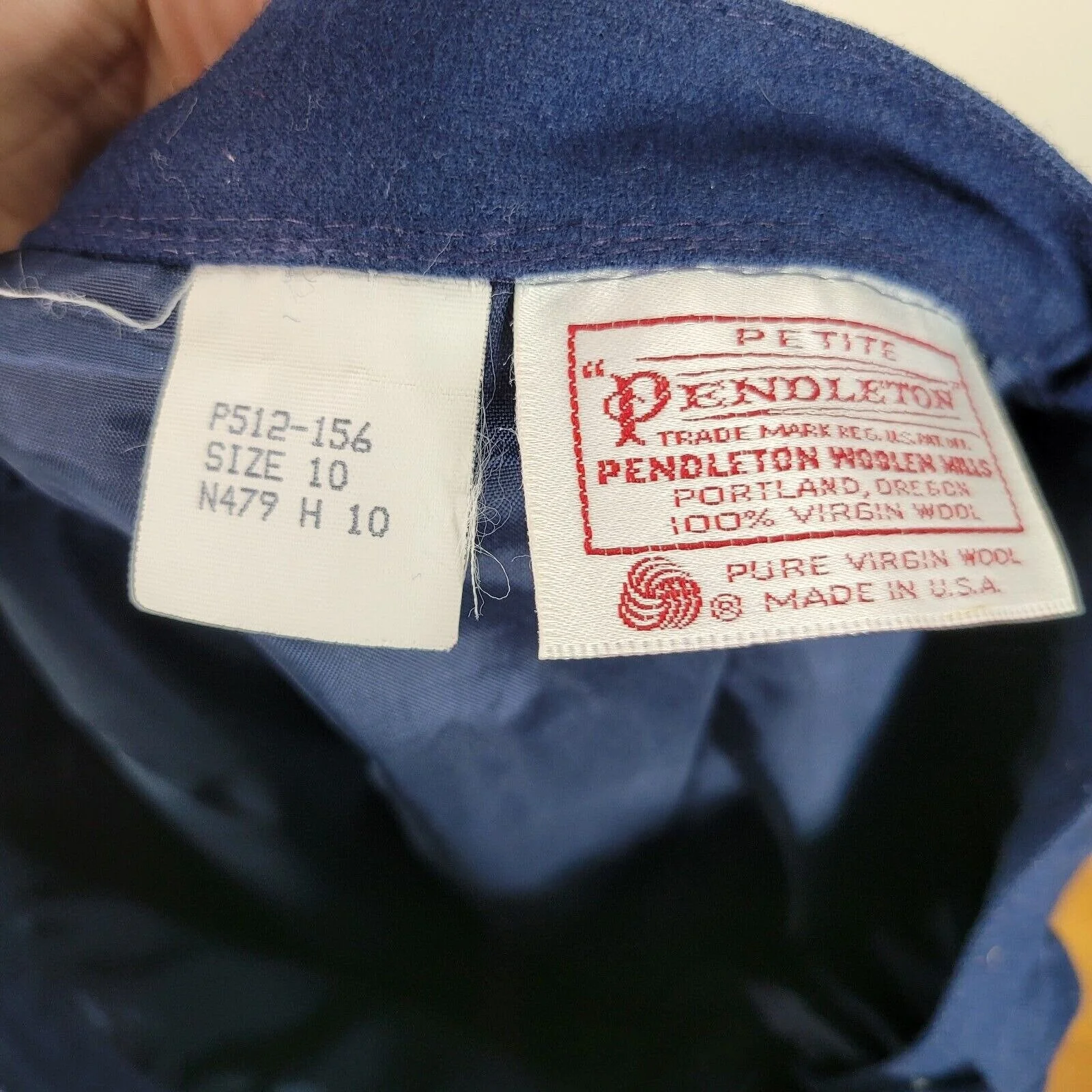 Vintage Pendleton Skirt Size 10 Petite Wool Midi Pleated Navy Blue School Girl by Pendleton - Image 6
