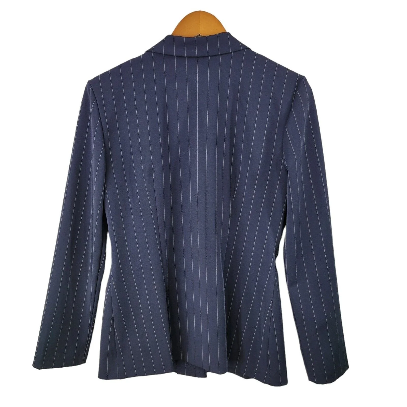Vintage Pin Stripe Blazer Jacket Size 8/10 Black Alt Career - Image 3