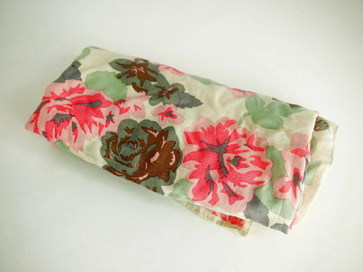 Vintage Pink and Gray Floral Scarf by Nordstrom - Image 3