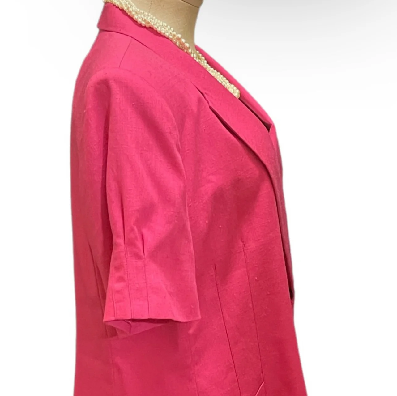 Vintage Pink Double Breasted Blazer By Oleg Cassini - Image 4