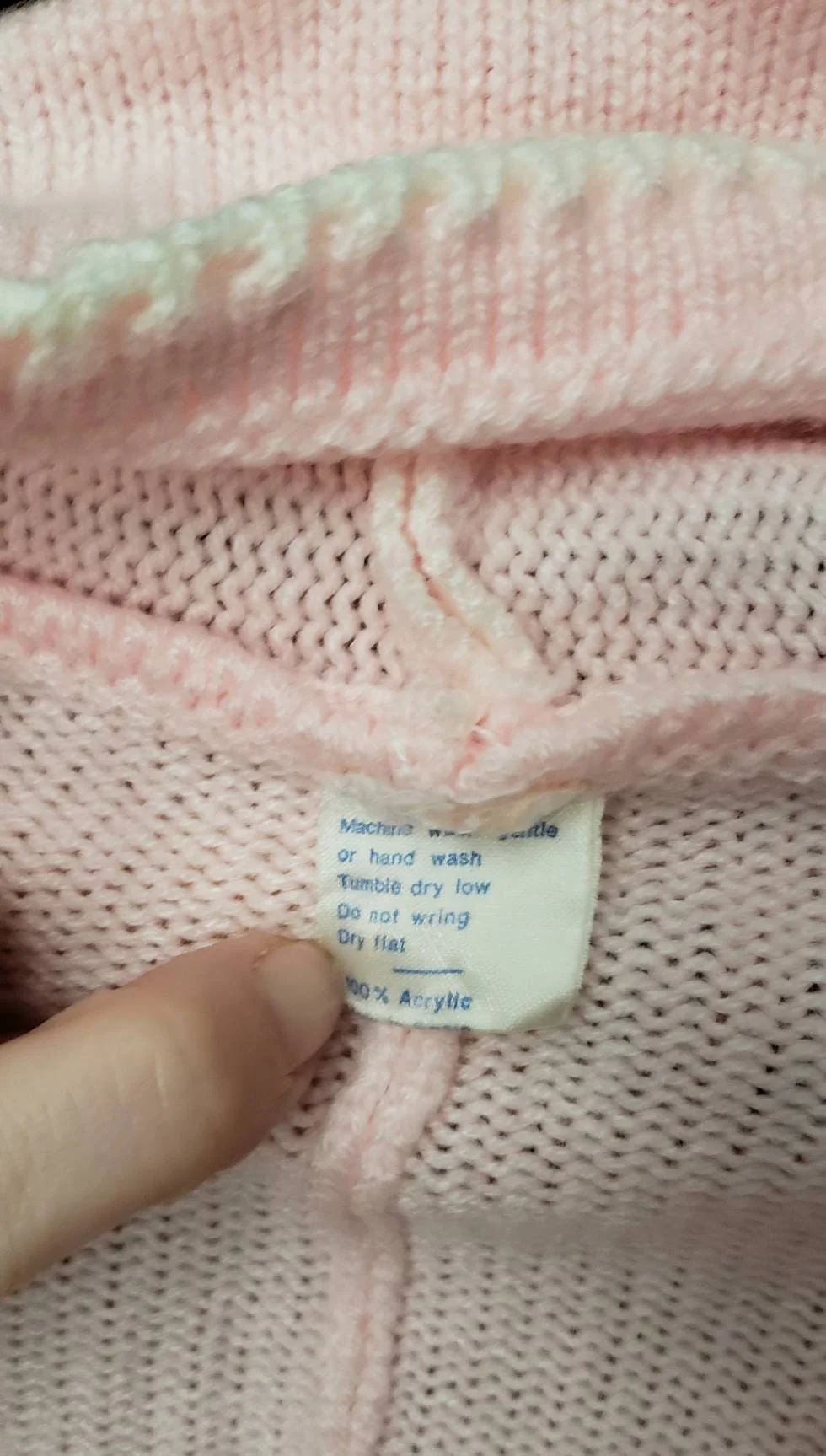 Vintage Pink Knit Baby Bodysuit with Hood 3-6 Months - Image 8