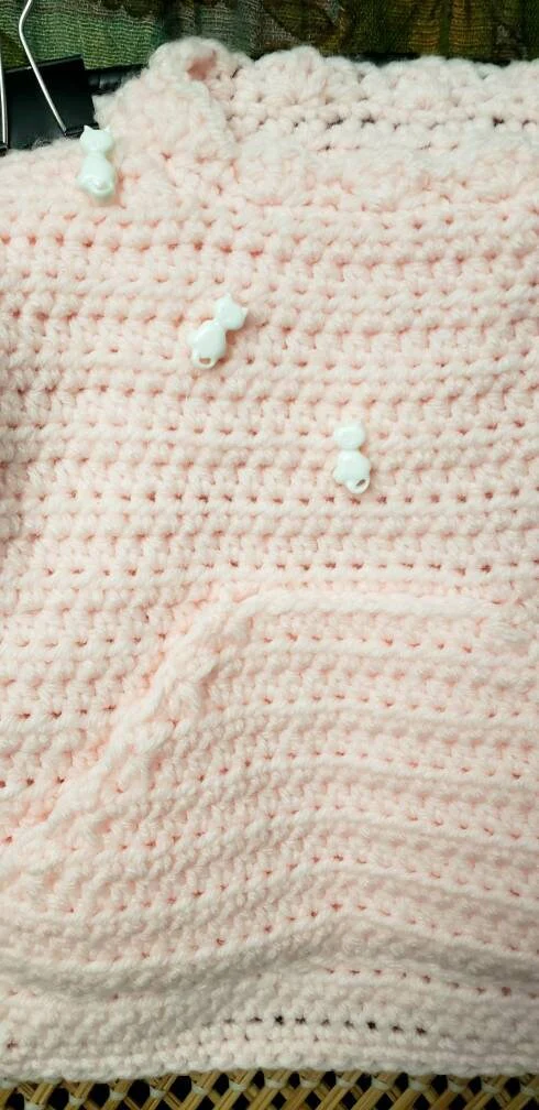Vintage Pink Knit Baby Sweater with Cats 6-9m - Image 4