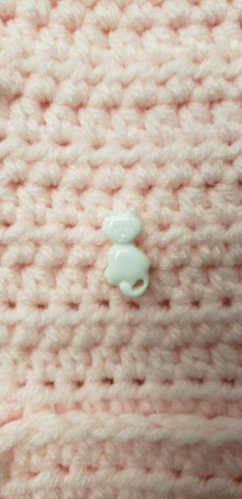 Vintage Pink Knit Baby Sweater with Cats 6-9m - Image 5
