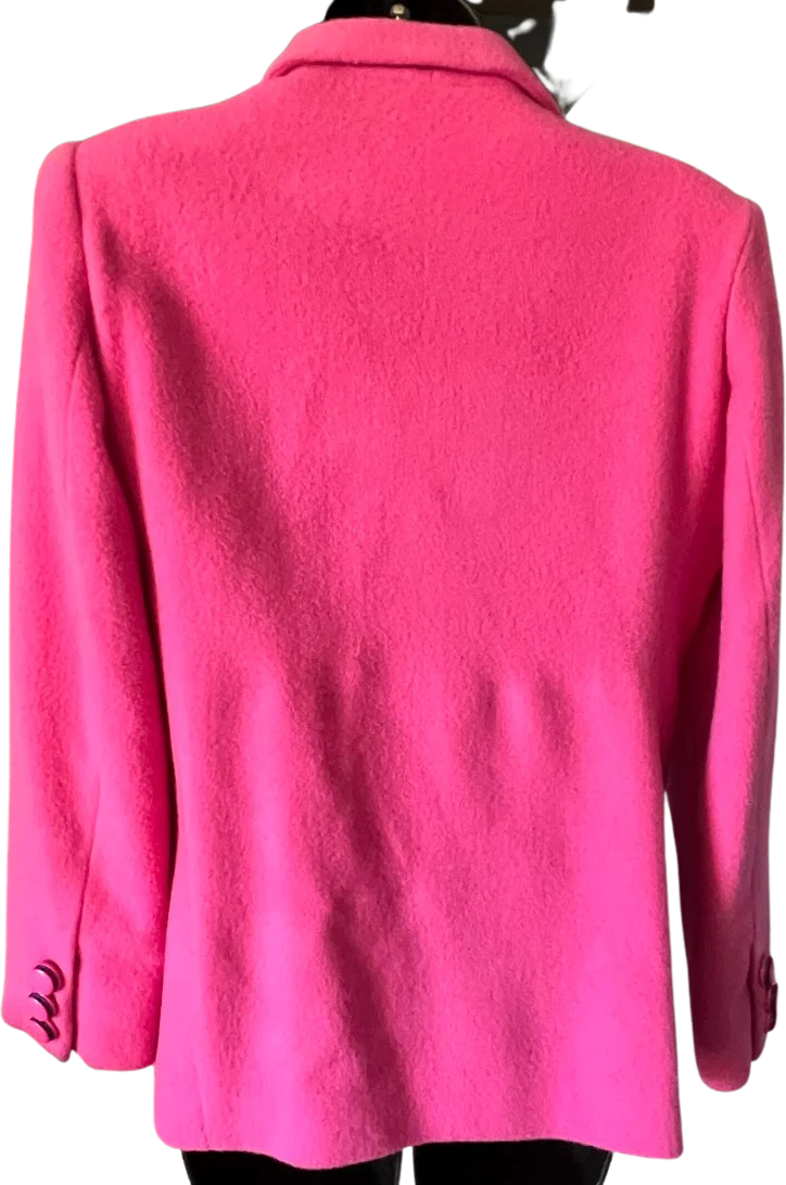 Vintage Pink Wool Double Breasted Coat W Pockets By William Pearson - Image 2