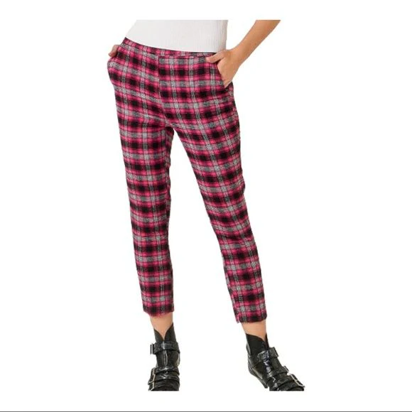 Vintage Plaid Pants Tartan Plaid Wool Lined Pants Magenta 6p by LL Bean - Image 11