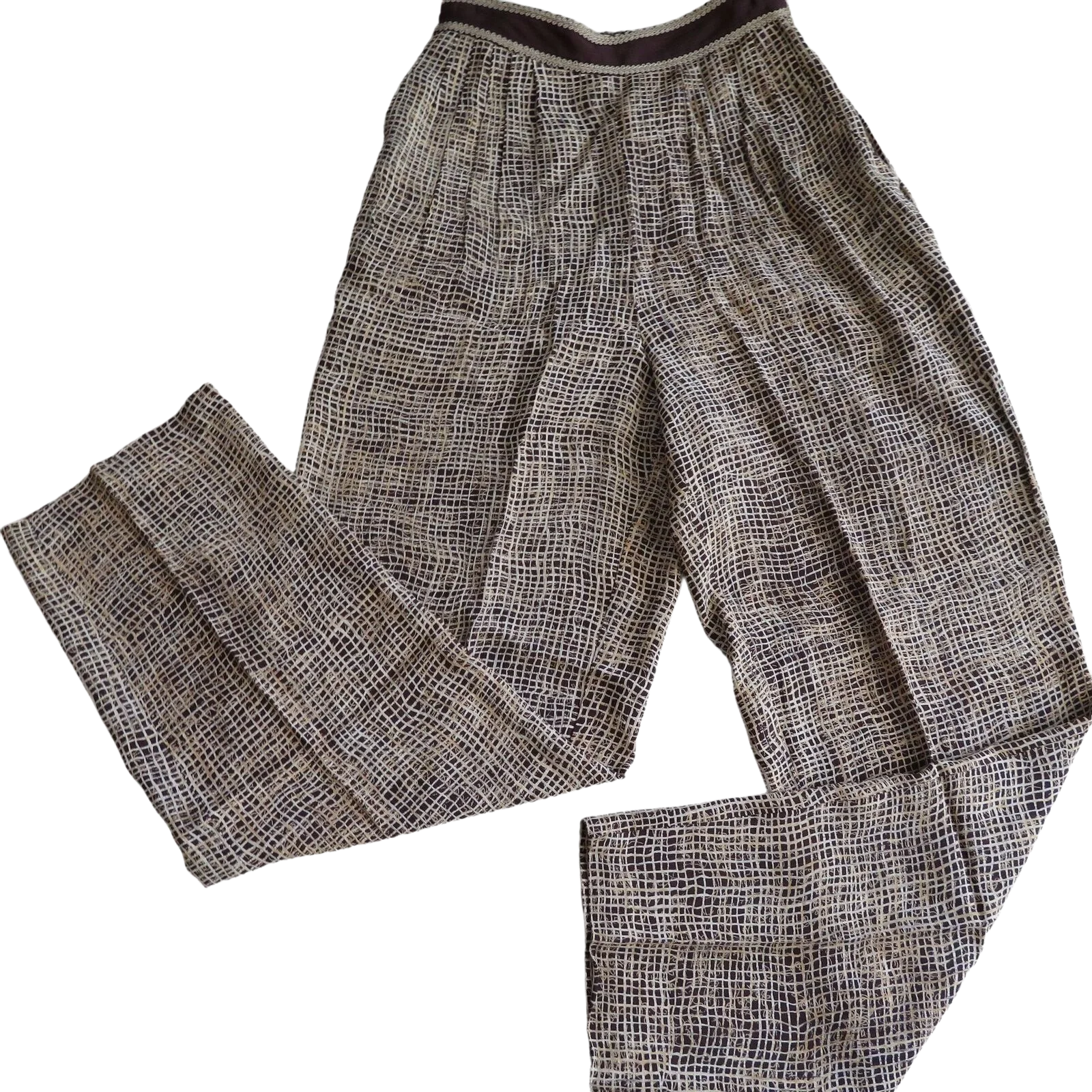 Vintage Pleated High Waisted Cigarette Pants Xs Brown Pockets by Dorothy Schoelen