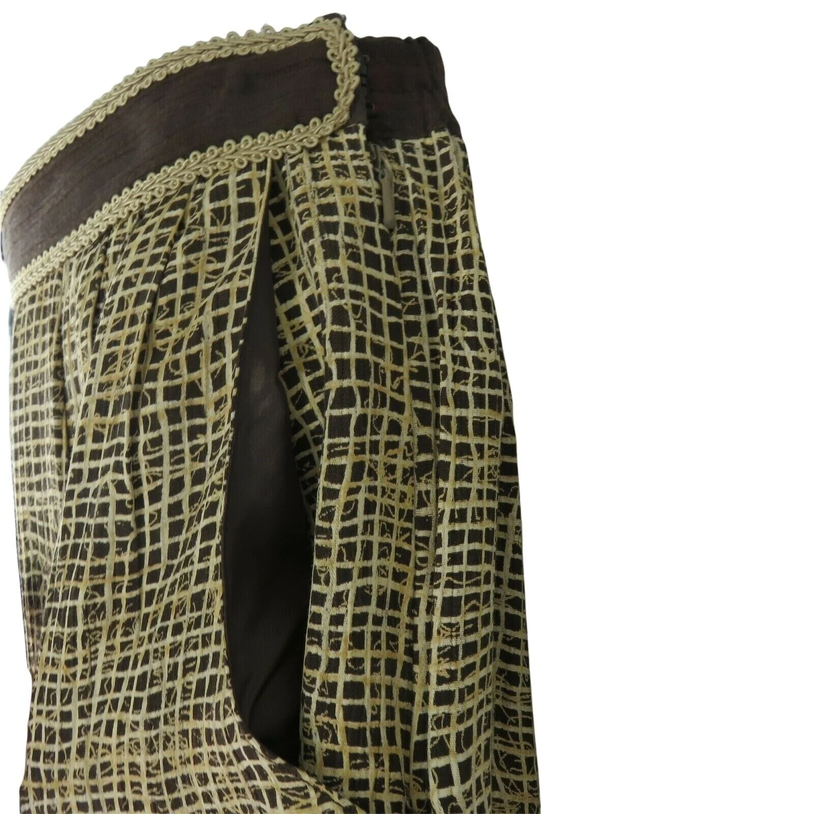 Vintage Pleated High Waisted Cigarette Pants Xs Brown Pockets by Dorothy Schoelen - Image 12