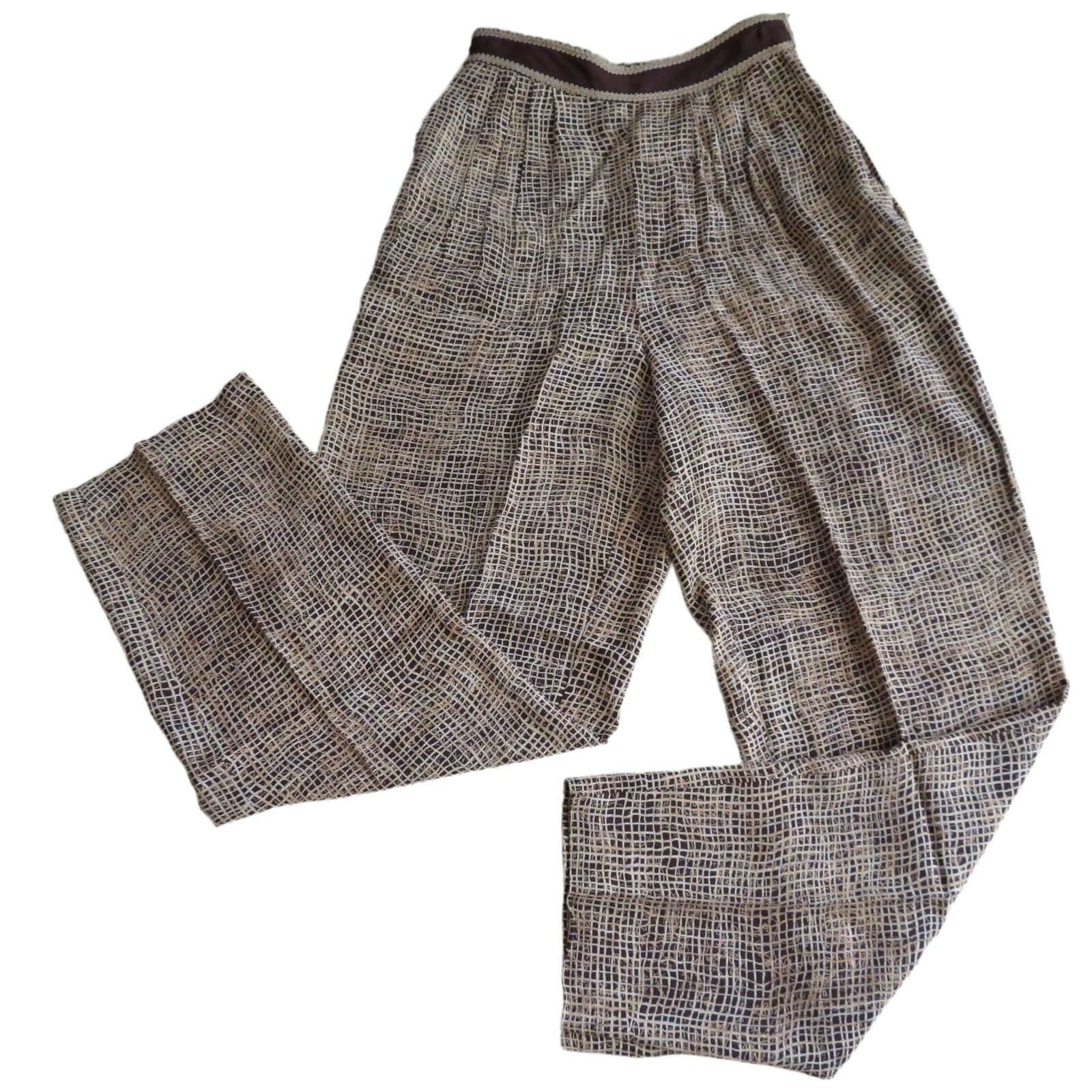 Vintage Pleated High Waisted Cigarette Pants Xs Brown Pockets by Dorothy Schoelen - Image 3