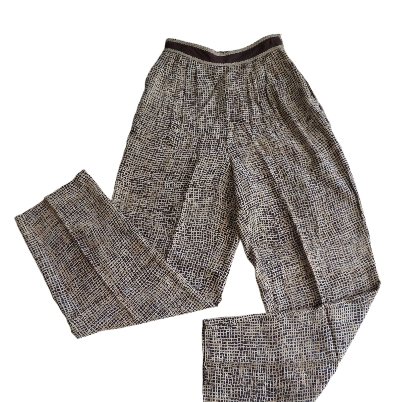 Vintage Pleated High Waisted Cigarette Pants Xs Brown Pockets by Dorothy Schoelen - Image 5