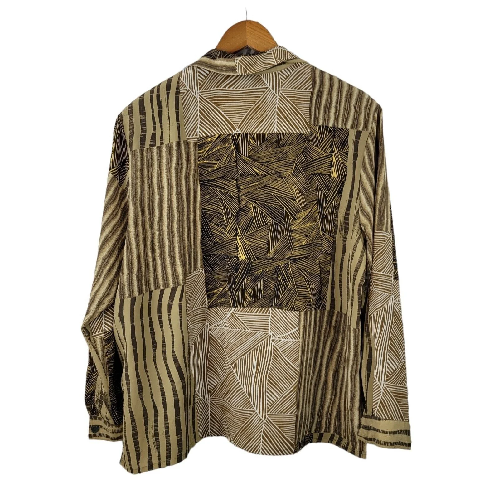 Vintage Plus Size 18w Top Shirt Button Up Luau Linen At To Wear Tropic - Image 4