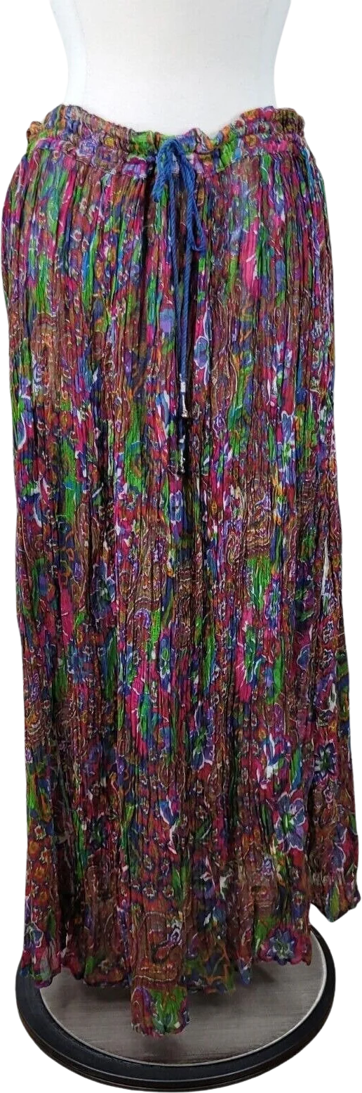 Vintage Plus Size 1x 2x 3x 4x Skirt Festival Gauze Flowy Full Pink