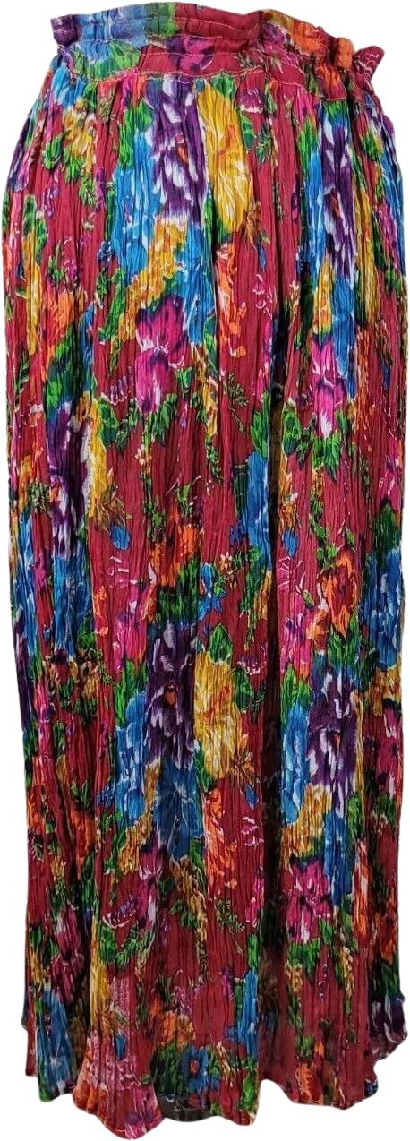 Vintage Plus Size 1x 2x 3x 4x Skirt Festival Gauze Flowy Full Red