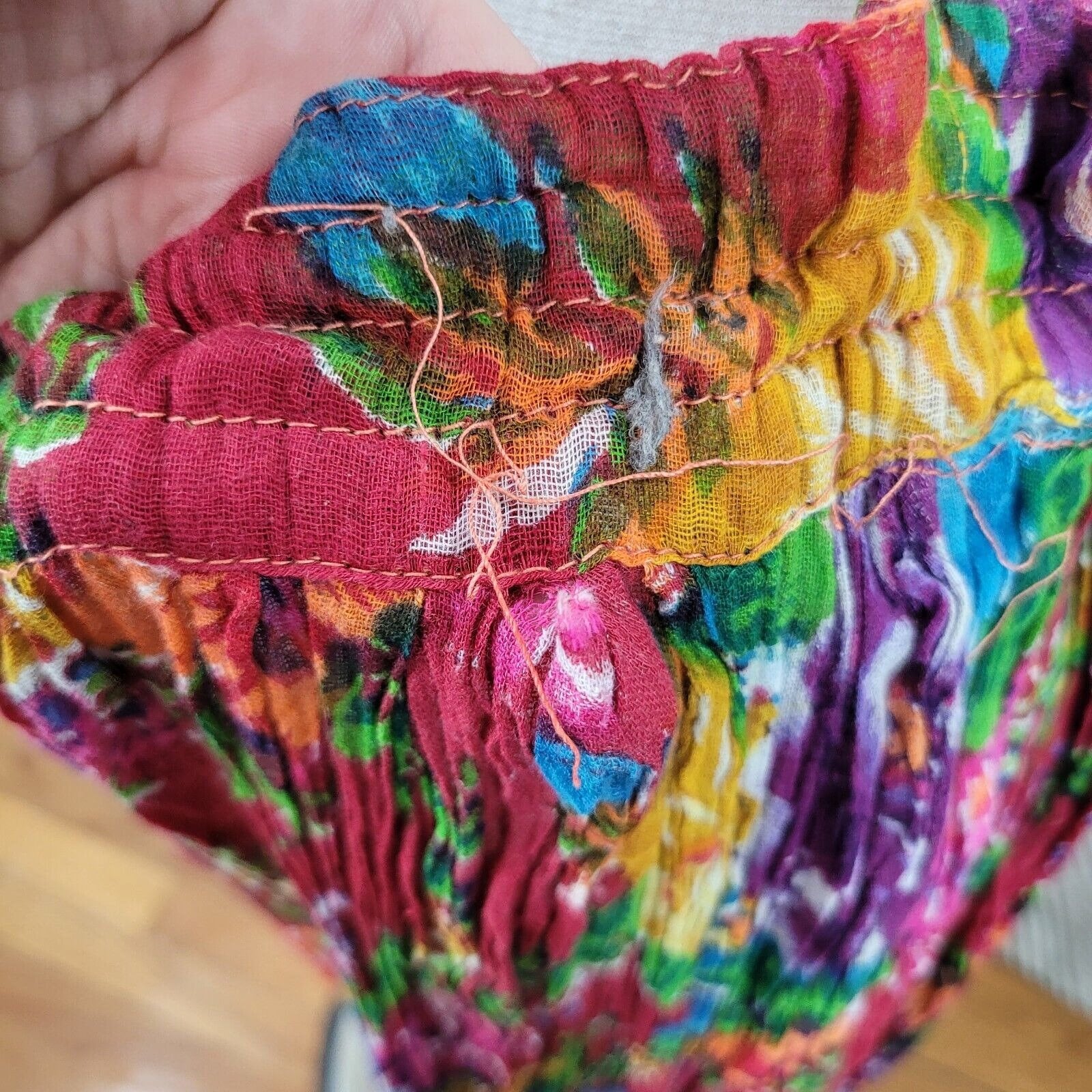 Vintage Plus Size 1x 2x 3x 4x Skirt Festival Gauze Flowy Full Red - Image 5